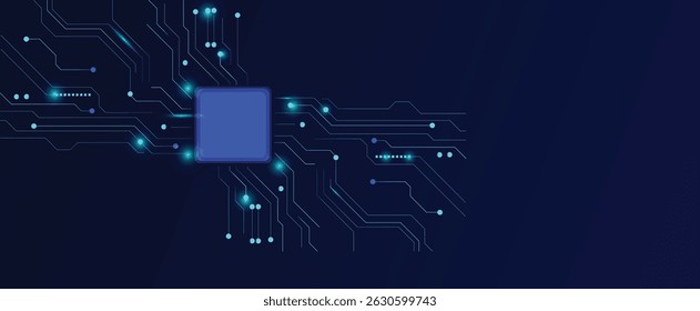Digital Circuit Board with Central Processor