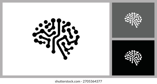 Ícone de inteligência artificial do cérebro do circuito digital