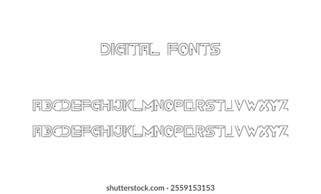 DIGITAL Circuit Fonts Vector Style Vector Artworks