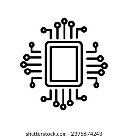 digital circuit icon with white background vector stock illustration