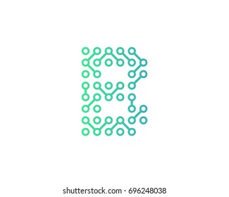 Digital Circuit Letter B Icon Logo Design Element