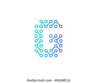 Digital Circuit Letter G Icon Logo Design Element