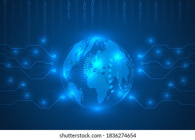 digital circuit lines with evolution futuristic technology abstract background.