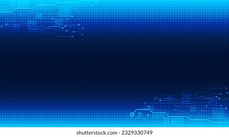 Digital circuit lines futuristic technology abstract and cyberspace with blue background.