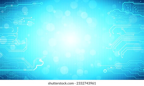 Digital circuit lines futuristic technology abstract and cyberspace with blue background.