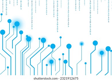 digital circuit lines on binary coding futuristic innovation. numbering protection technology abstract background.