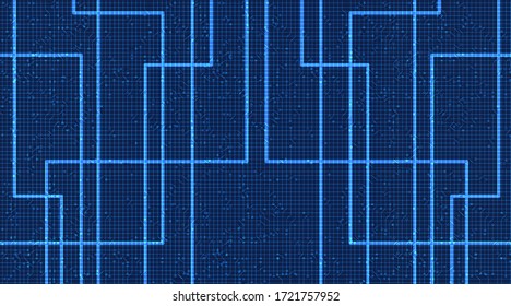 Digital Circuit Microchip-Technologie auf zukünftigem Hintergrund, High-Tech Digital- und Kommunikationskonzept-Design, Freier Platz für Text in den Text, Vektorgrafik.