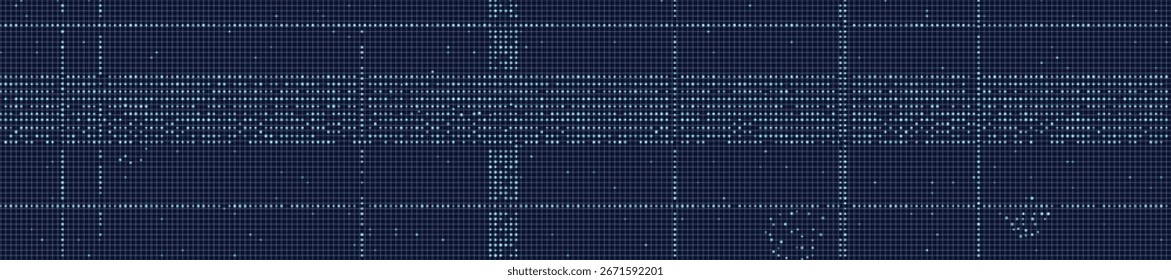 Plano de fundo padrão de circuito digital com linhas azuis e pontos na grade.