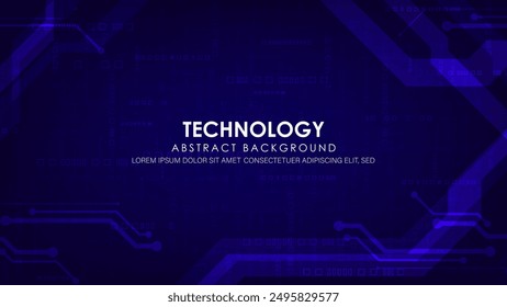 Digital circuit technology adstract blue light background.