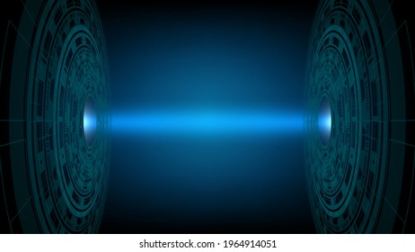 Digital circuit technology future, Futuristic system data connection interface computer on dark blue background