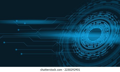 Tecnología de circuito digital. Ilustración vectorial del concepto de comunicación de alta tecnología de la innovación digital futurista