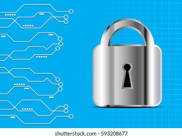 Digital circuit technology security protection vector concept design