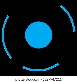 Digital circular clipart isolated on black background. Vector.
