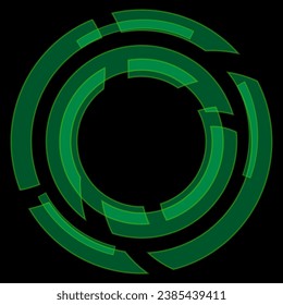 Digital circular clipart isolated on black background. Vector.