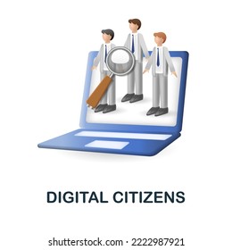 Digital Citizens icon. 3d illustration from smart city collection. Creative Digital Citizens 3d icon for web design, templates, infographics and more