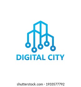 Digital City Logo Template Design