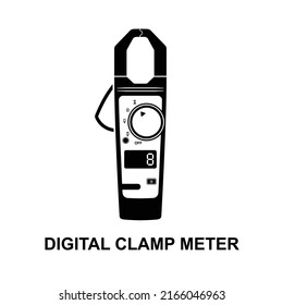 Digital clamp meter icon isolated on white background vector illustration.