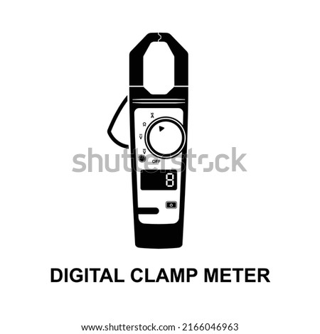 Digital clamp meter icon isolated on white background vector illustration.