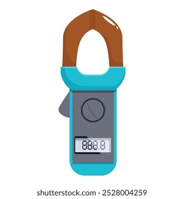 Digital clamp meter measuring electricity consumption, a tool for electricians working on electrical maintenance