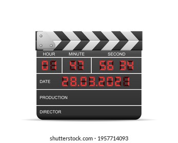 Digital clapperboard on a white background. Vector illustration.