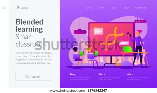 Digital Classroom Flipped Class Virtual Learning Stock Vector (Royalty ...