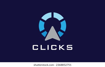 Digital click button tech logo for technology company