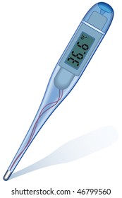 Digital clinical thermometer on white background - blend only