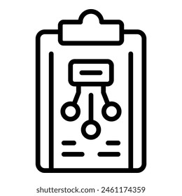 Digital clipboard icon outline vector. Business risk. Security plan