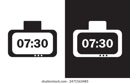Digital clock and alarm clock watch timer icon. Vector illustration. EPS 10