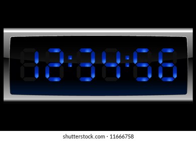 Digital clock in blue