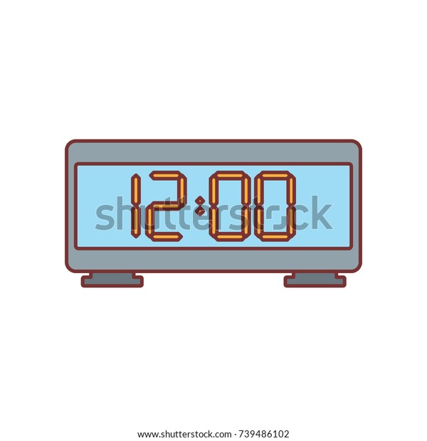 Digital Clock cartoon icon vector\
illustration for design and web isolated on white background.\
Digital Clock vector object for label web and\
advertising