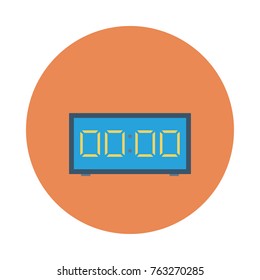 digital clock circle flat