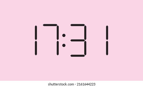 Digital clock close up displaying 17:31 o