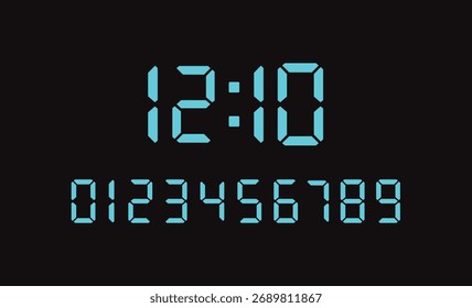 Digital Clock Display with Segmented Numbers