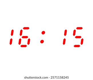 Digital Clock Display Showing the Time of 16:15 in Bold Red Numbers