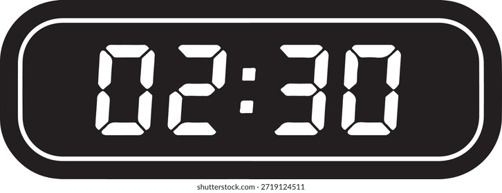 Pantalla de reloj digital que muestra dos números de treinta tiempos