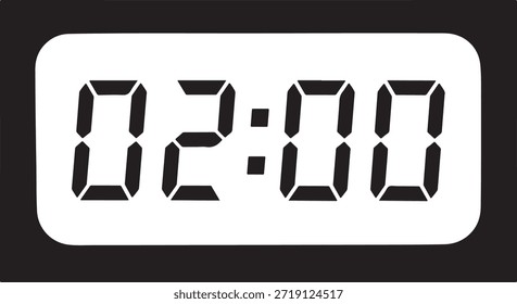 Pantalla de reloj digital que muestra los números de hora de dos horas