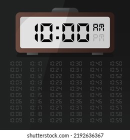 Digital clock displaying 10 o'clock with digital number set