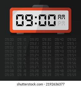 Digital Clock Displaying 9 Oclock Digital Stock Vector (Royalty Free ...