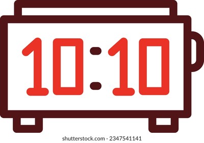 Glifo De Reloj Digital Icono De Dos Colores Para Uso Personal Y Comercial.
