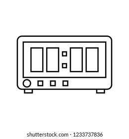 Digital clock icon. Electronic alarm clock, Digital clock line icon. Modern flat line style of time