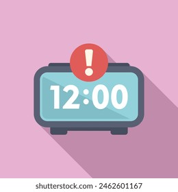 Digital clock icon flat vector. Period event term. Plan time present
