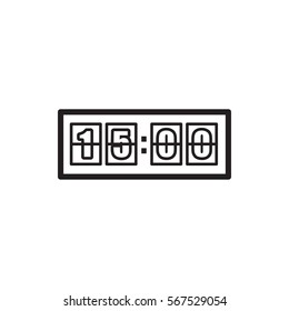 digital clock icon illustration isolated vector sign symbol