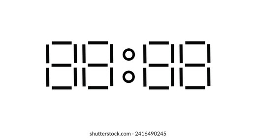 Digital clock icon isolated on white background.