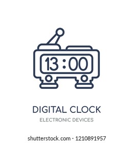 Digital clock icon. Digital clock linear symbol design from Electronic devices collection.