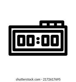 icono de reloj digital o logotipo símbolo de signo aislado ilustración vectorial - iconos vectoriales de estilo negro de alta calidad
