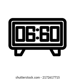 Symbol für digitale Uhr oder Logo einzeln auf Zeichensymbolen, Vektorgrafik - hochwertige Vektorsymbole im schwarzen Stil
