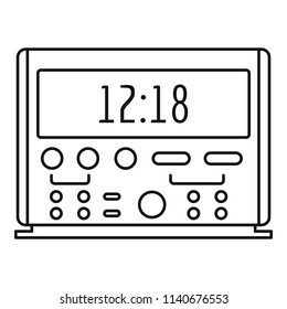 Digital clock icon. Outline illustration of digital clock vector icon for web design isolated on white background