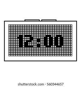 Digital clock icon. Outline illustration of digital clock vector icon for web