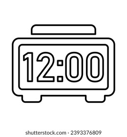Digital Clock Icon In Outline Style